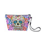 Dia de los muertos skull cosmetic wallet, sugar skull girl shoulder bag, cinco de mayo skull long wallet day of the dead long wallet bag set