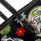 Mexican skull purse, sugar skull girl purse, mexican skull bag with shoulder strap, floral skull handbag, day of the dead crossbody bags
