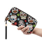 Mexican skull purse, sugar skull girl purse, mexican skull bag with shoulder strap, floral skull handbag, day of the dead crossbody bags