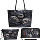 No see no hear no speak skull handbag, rose skull long wallet, floral skull cosmetic wallet, skeleton tote bag halloween tote bag wallet set