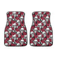 Rose skull mat for car, death skull car protector, rose skull car seat cover full set evil car seat cover full set rose skull car seat cover