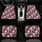 Rose skull mat for car, death skull car protector, rose skull car seat cover full set evil car seat cover full set rose skull car seat cover