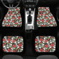Flower skull seat cover for truck, flame skull seat cover protector, punisher skull car accessories, skeleton car accessories floor mats set