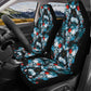 Skull seat cover for truck, flame skull seat cover for truck, skeleton car rug, flame skull car protector goth car rug, skull floral car mat
