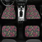 Christmas skull car rug, floral skull car seat protector, rose skull mat for car, skeleton seat cover for truck, skull in fire car seat tool