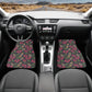 Christmas skull car rug, floral skull car seat protector, rose skull mat for car, skeleton seat cover for truck, skull in fire car seat tool