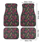 Christmas skull car rug, floral skull car seat protector, rose skull mat for car, skeleton seat cover for truck, skull in fire car seat tool