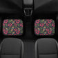 Christmas skull car rug, floral skull car seat protector, rose skull mat for car, skeleton seat cover for truck, skull in fire car seat tool