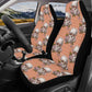Flower skull seat cover for truck, flower skull car mat flooring, flower skull car protector, skull rug mat for car christmas skull seat mat