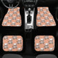 Flower skull seat cover for truck, flower skull car mat flooring, flower skull car protector, skull rug mat for car christmas skull seat mat