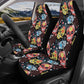 Sugar skull car rug, dia de los muertos skull seat cover for car, floral sugar skull cover cushion accessories for Cars, cinco de mayo skull