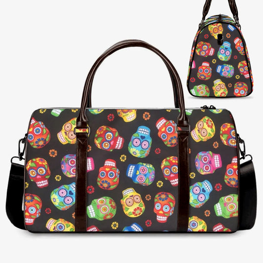 Cinco de mayo skull Overnight Bag, candy skull duffel bag, sugar skull large travel bag, sugar skull girl Vacation Holidays Travel handbag