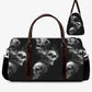 Halloween Hospital Bag, christmas skull monogrammed bag, rose skull handbag, biker skull shoulder bag, death skull handbag, flaming skull