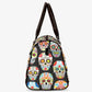 Mexico handbag, floral skull shoulder bag, sugar skull girl shoulder bag, day of the dead shoulder bag, mexican skull Overnight Bag handbag