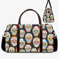 Mexico handbag, floral skull shoulder bag, sugar skull girl shoulder bag, day of the dead shoulder bag, mexican skull Overnight Bag handbag