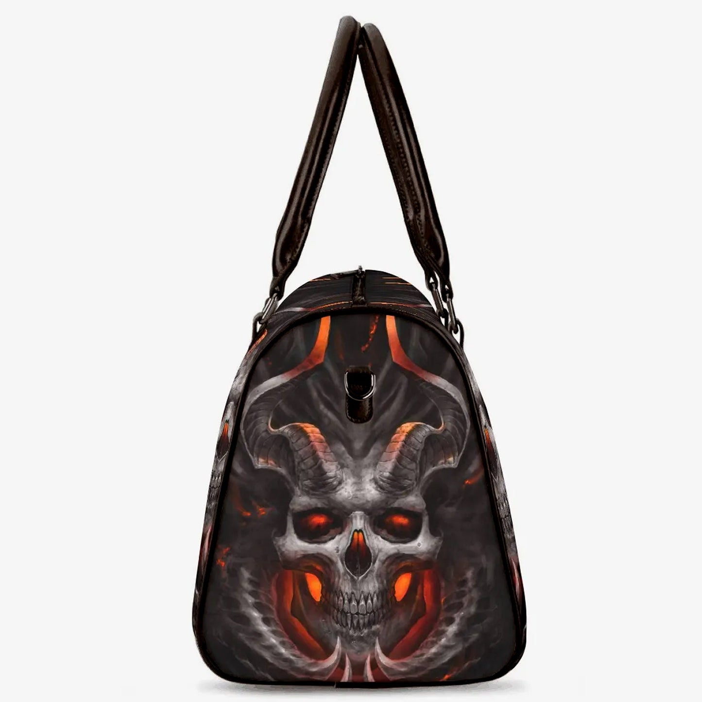 Skull weekender bags, evil large travel bag, death skull Carry On Bag horror travel bag punisher skull weekender bags, skull in fire handbag