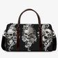 Flame skull Overnight Bag, evil Overnight Bag, goth duffel bag, flaming skull Hospital Bag, biker skull shoulder bag, skull shoulder bag
