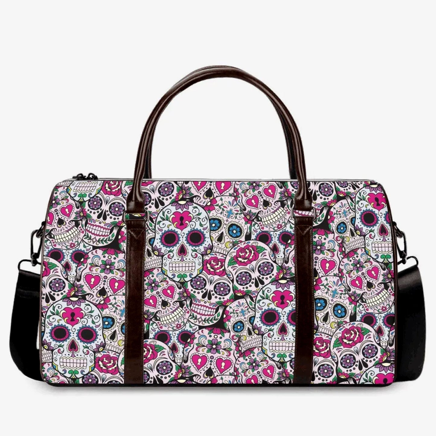 Dia de los muertos skull Vacation Holidays Travel Bag, mexican skull Carry on Weekender Overnight Bag, sugar skull girl duffel bag handbag