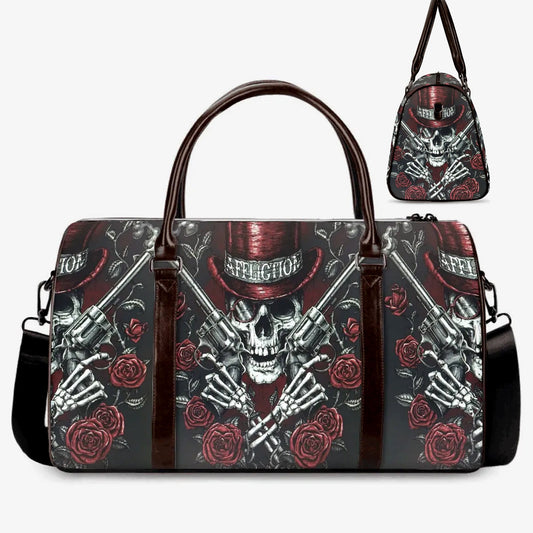 Halloween weekender bags, halloween shoulder bag, flower skull Carry On Bag, punisher skull Overnight Bag, punisher skull evil Overnight Bag