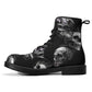Gothic skull unisex boots, flaming skull winter boots, waterproof boots, death skull ankle booties, christmas skull waterproof shoes boots