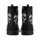 Gothic skull unisex boots, flaming skull winter boots, waterproof boots, death skull ankle booties, christmas skull waterproof shoes boots