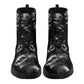 Gothic skull unisex boots, flaming skull winter boots, waterproof boots, death skull ankle booties, christmas skull waterproof shoes boots