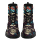 Skull unisex shoes, grim reaper men women shoes, skull in fire unisex boots, horror ankle Boots, skull winter boots, flame skull shoes boots