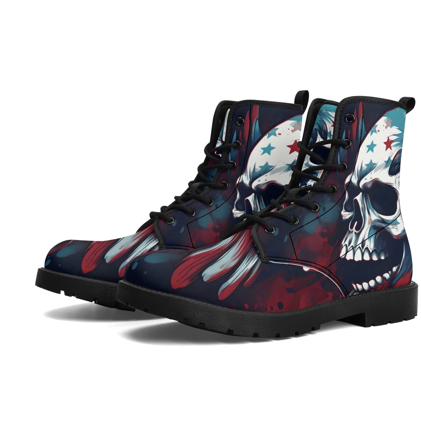 Horror boots for men women, gothic skull winter boots, skull boots for men women halloween men women boots, gothic skull waterproof shoes
