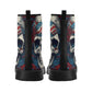 Grim reaper ankle Boots, punisher skull boots for men women, skull in fire unisex shoes, flower skull men women shoes, skeleton gothic boots