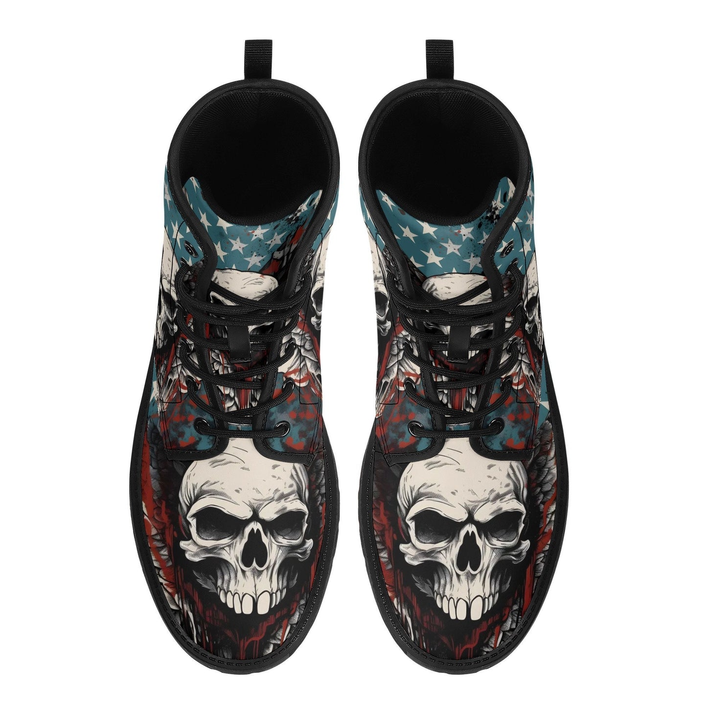 Skull waterproof shoes, biker skull unisex shoes, skull ankle booties, skull in fire ankle booties gothic skull unisex shoes halloween boots