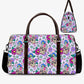 Day of the dead Overnight Bag, floral skull weekender bags, mexican skull Vacation Holidays Travel Bag candy skull Hospital Bag shoulder bag