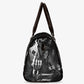 Halloween shoulder bag, death skull handbag, goth Canvas Weekend Travel Bag, skeleton handbag, floral skull Carry on Weekender Overnight Bag