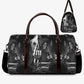 Halloween shoulder bag, death skull handbag, goth Canvas Weekend Travel Bag, skeleton handbag, floral skull Carry on Weekender Overnight Bag