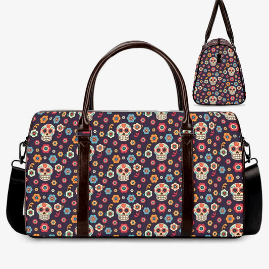 Sugar skull girl weekender bags dia de los muertos skull Hospital Bag dia de los muertos skull Carry on Weekender Overnight Bag shoulder bag