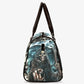 Motorcycle skull Canvas Weekend Travel Bag, skull in fire weekender bags flower skull duffel bag skull in fire large travel bag shoulder bag