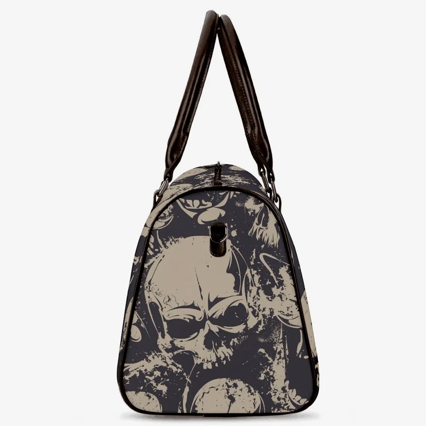 Halloween weekender bags, motorcycle skull Canvas Weekend Travel Bag, biker skull duffel bag, gothic skull handbag, biker skull Vacation bag
