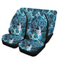 Rose skull car mat, punisher skull car protector, rose skull seat cover protector, death skull truck seat cover, floral skull car mat floor