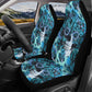 Rose skull car mat, punisher skull car protector, rose skull seat cover protector, death skull truck seat cover, floral skull car mat floor