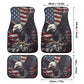 The American Bald Eagle skull car protector, death skull mat for car, horror car rug, goth car floor mat, skeleton car protector car mat set