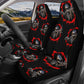 Flame skull car rug, death skull car seat cover full set, rose skull rug mat for car, horror seat cover for car reaper skull car accessories