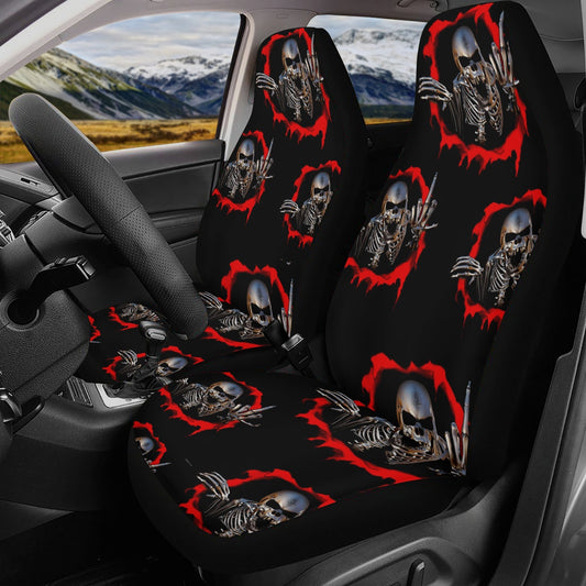 Flame skull car rug, death skull car seat cover full set, rose skull rug mat for car, horror seat cover for car reaper skull car accessories