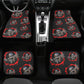 Flame skull car rug, death skull car seat cover full set, rose skull rug mat for car, horror seat cover for car reaper skull car accessories