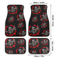 Flame skull car rug, death skull car seat cover full set, rose skull rug mat for car, horror seat cover for car reaper skull car accessories