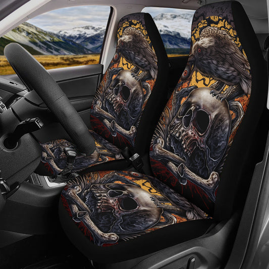 Motorcycle skull car protector horror rug for car flaming skull car mat christmas skull car seat protector motorcycle skull truck seat cover