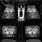 Sugar skull seat cover for car, candy skull car accessories, floral sugar skull rug for car, dia de los muertos skull truck seat cover mats