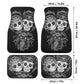 Sugar skull seat cover for car, candy skull car accessories, floral sugar skull rug for car, dia de los muertos skull truck seat cover mats