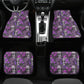Flower skull rug mat for car, biker skull car seat protector, floral skull cover cushion accessories for Cars skull seat cover protector mat