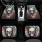Skull car seat tool, biker skull car protector, flame skull car rug, evil car seat protector cover, gothic skull car tool rose skull car mat