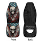 Skull car seat tool, biker skull car protector, flame skull car rug, evil car seat protector cover, gothic skull car tool rose skull car mat