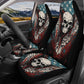 Skull car seat tool, biker skull car protector, flame skull car rug, evil car seat protector cover, gothic skull car tool rose skull car mat